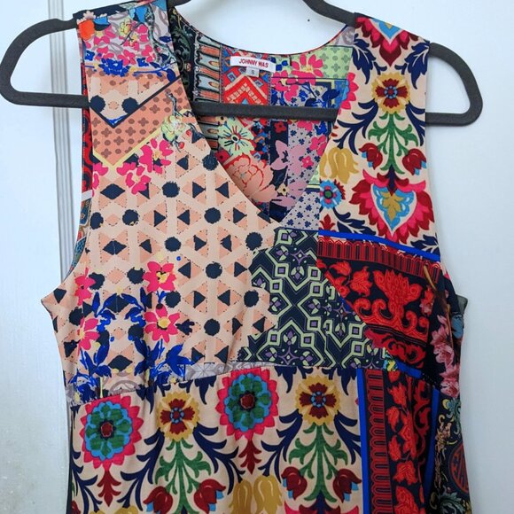 Johnny Was Floral Printed Rayon Tunic Dress Size Small - Picture 2 of 5